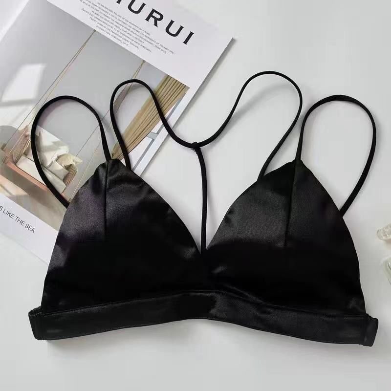 best Women's Tube Top Silk Comfortable Crop Top Sexy Camisole Wireless Summer V-Neck Sleeveless Underwear 0 shop online at M2K Trends for