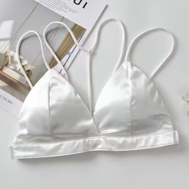 best Women's Tube Top Silk Comfortable Crop Top Sexy Camisole Wireless Summer V-Neck Sleeveless Underwear 0 shop online at M2K Trends for