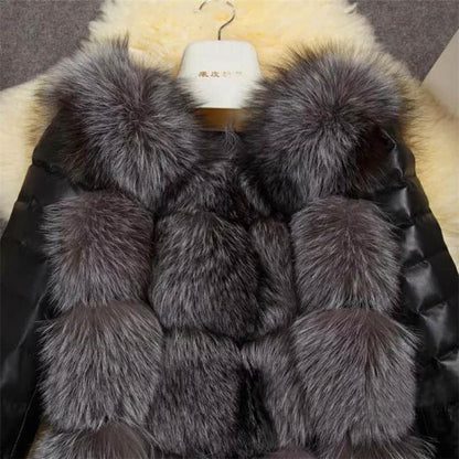 best Women's Winter Clothing 2022 Long Sleeve Contrast Fashion Leather Ladies Faux Fur Coat Cropped Jacket Jackets & Coats shop online at M2K Trends for Womens Winter Clothing 2021 Long Sleeve Contrast Fashion Leather Ladies Faux Fur Coat Cropped Jacket