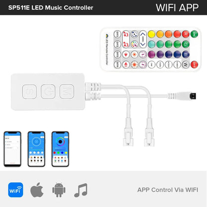 best WS2812B Led Strip Light Controller Blue tooth SP105E SP110E Wifi SP108E SP511E Music SP107E SP601E WS2811 SK6812 Lights DC5V-24V shop online at M2K Trends for