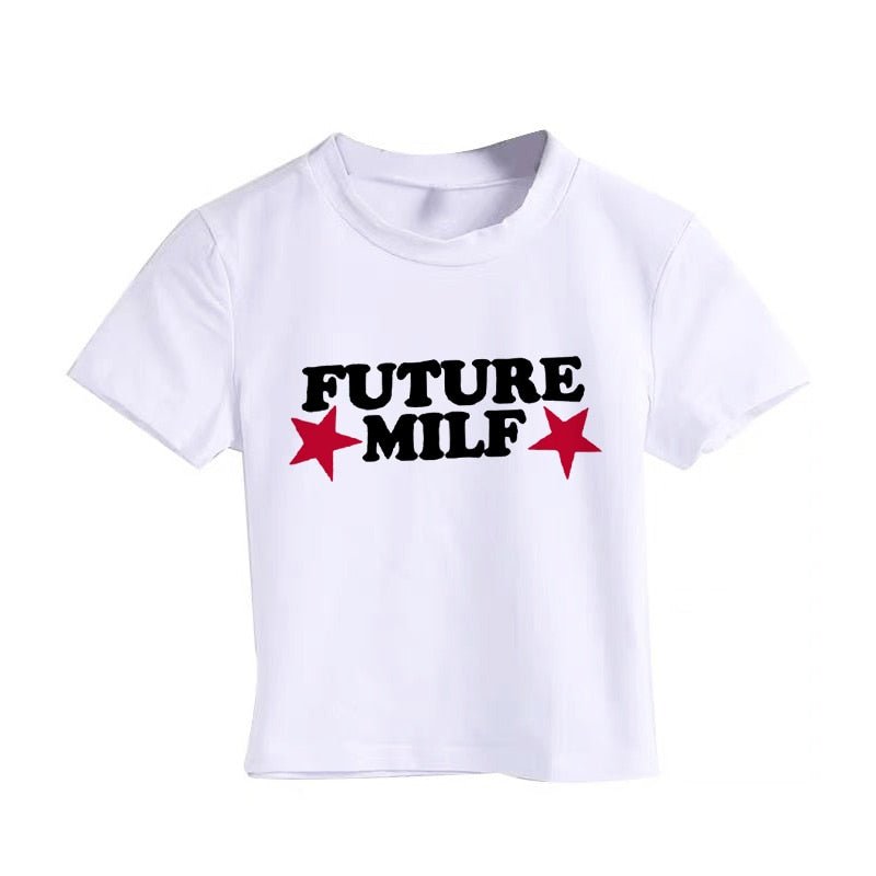 best Y2k Crop T Shirts Future Milf Star Fashion Women Crop Top Harajuku Streetwear Slim Tshirt Summer Sexy Party Femme Womens Clothes 0 shop online at M2K Trends for