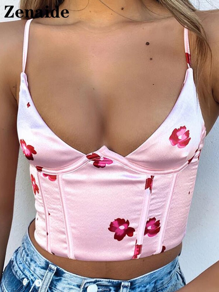 best Zenaide Satin Corset Tops Strapless Summer Clothing Panel Shape Bare Shoulder Party Sexy Crop Women Tube Tops 0 shop online at M2K Trends for