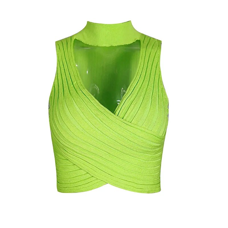 best ZHYMIHRET Sexy V Neck Halter Ribbed Tank Tops Women Y2K Knitted Wrap Ruched Crop Tops Mujer Streetwear Camis Debardeur Femme shop online at M2K Trends for